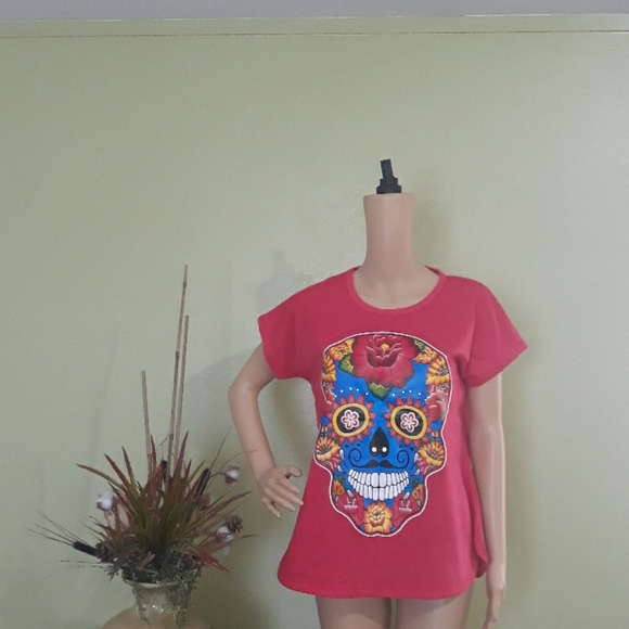 Mexican Blouse with Skull - Picture 3 of 3